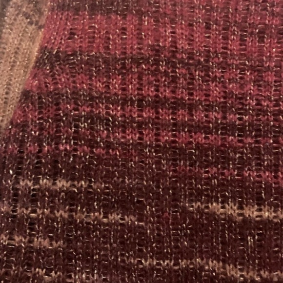 3/$30 Sheer light weight rust and tan neutrals with gold sweater - Picture 5 of 7